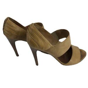 Allsaints tan leather high heels  open toe size 37